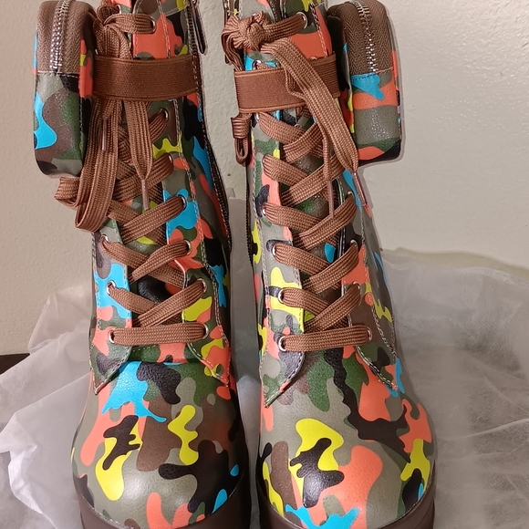 Colorful Camouflage Women's Boots - Picture 3 of 4